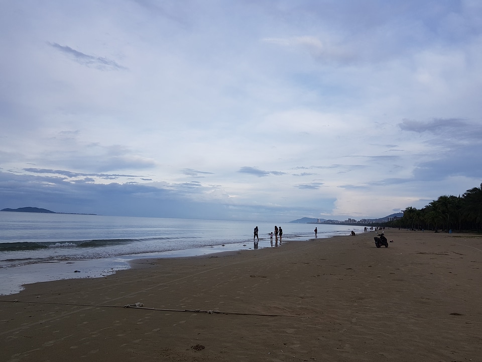 View of a tropical beach in Hainan island