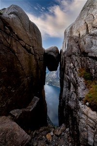 Kjeragbolten, Lysefjord, Norway photo