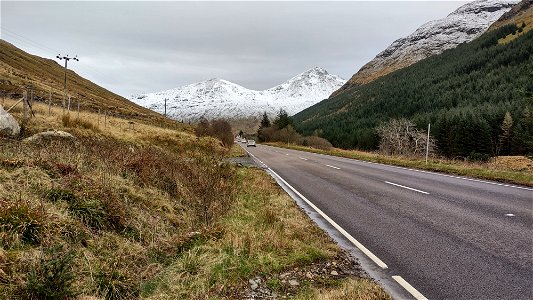 Snow above Rest And Be Thankful, Argyll photo