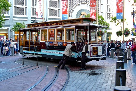 Cable Car Turntable at Powell Street Terminal, San Francisco photo