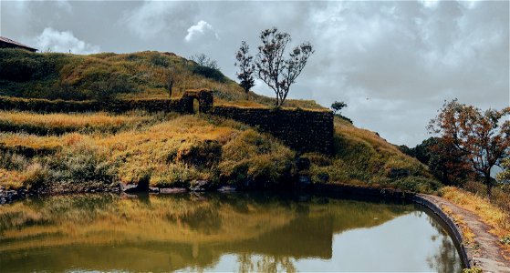 A moat on Rajgad fort photo