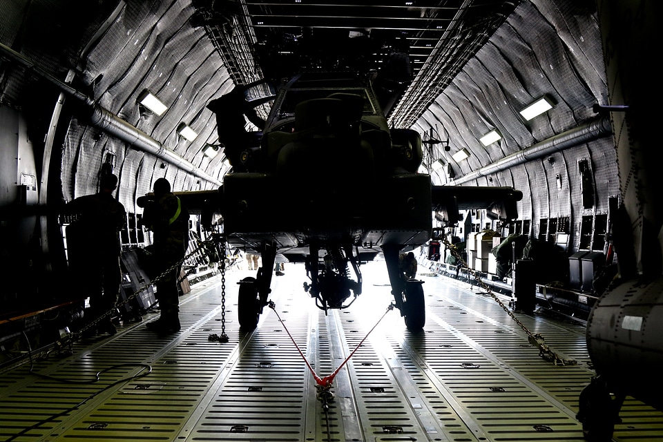 AH-64 into a C-5 Galaxy