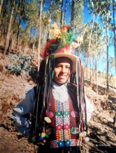 boy in traditional dress of North Potosi, Bolivia