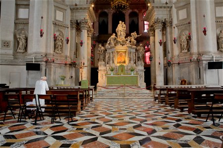 High Altar in Basilica of Santa Maria della Salute, Venice photo