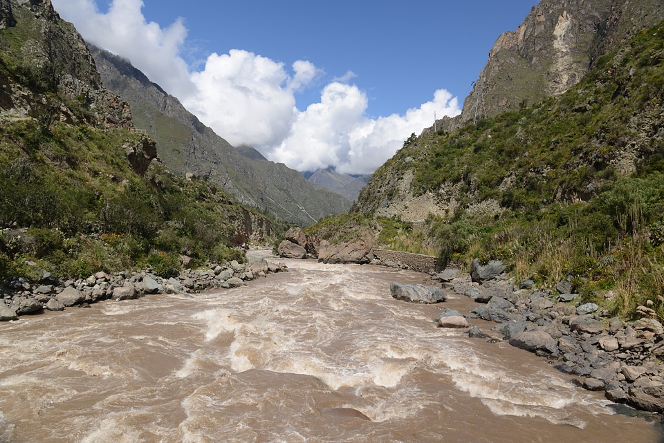 Inca Trail leading through the Andes to Machu Picchu