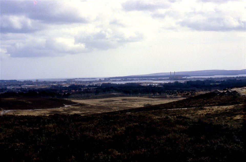 dorset - overlooking Poole from Upton Heath spring 1986 JL photo