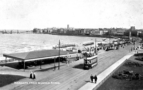 margate from buenos ayres with tram original postcard hi-res photo