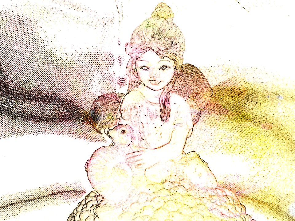 Girl with angel wing