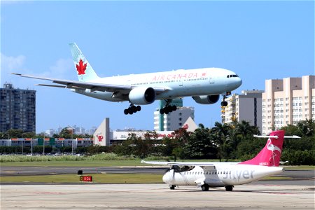 Air Canada 777-200 and Silver Airways ATR-72 at SJU photo