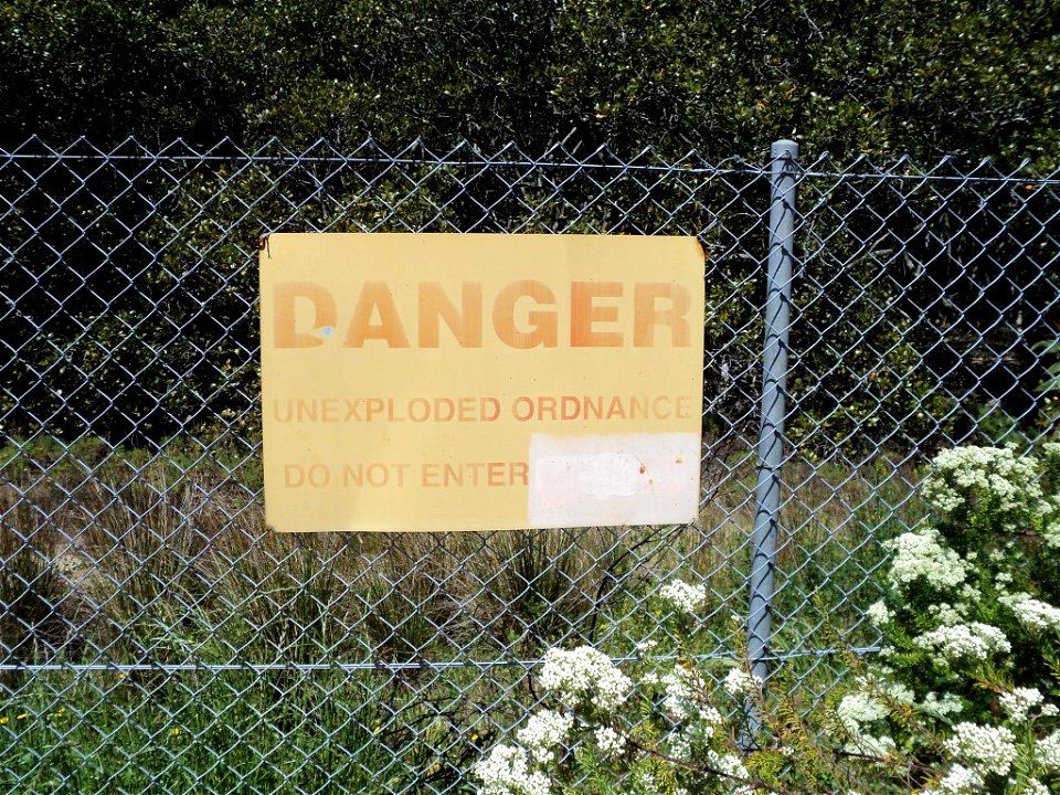 RAN Armament Depot Newington - Warning Sign near Proof Yard