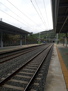 The platform of Jinyoung metro station photo