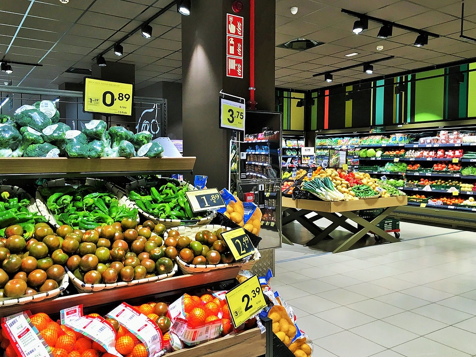 Fresh fruit and vegetables on market