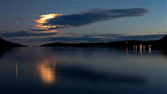 Moon and clouds over Brofjorden 5 photo