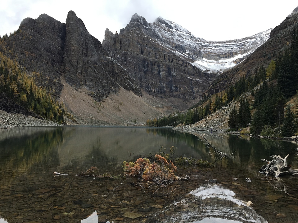 The trail of the Plain of Six Glaciers in Banff National Park