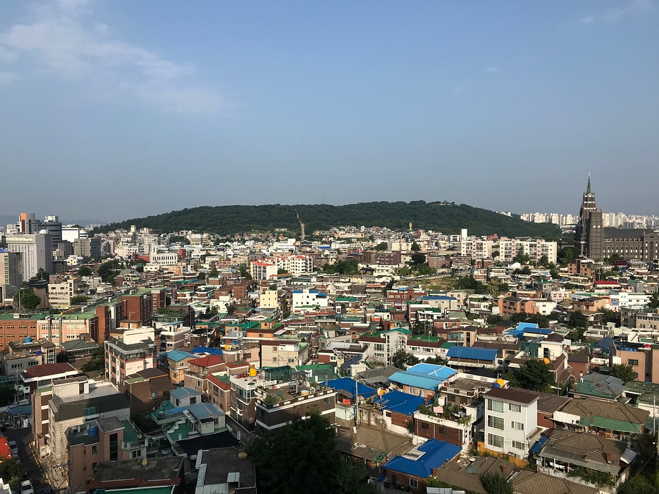 Aerial view of Suwon in South Korea