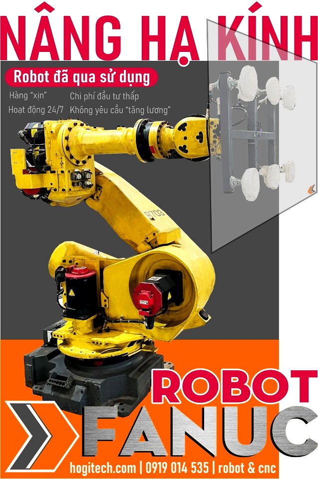Dịch vụ cho thuê robot gắp kính Fanuc đã qua sử dụng