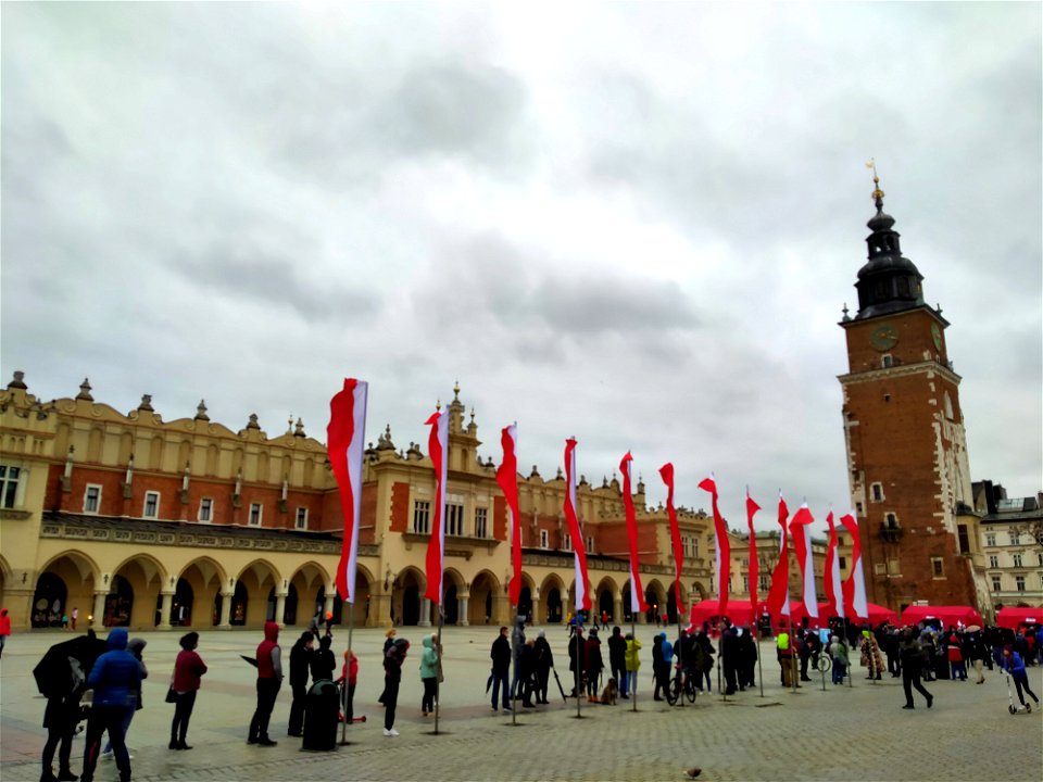 Poland flags in Market Square