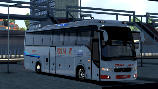 Ônibus Volvo B9R Skin Prata ETS2 Euro Truck Simulator 2