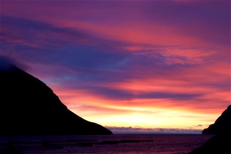 Sunset in Viðareiði, Faroe Islands