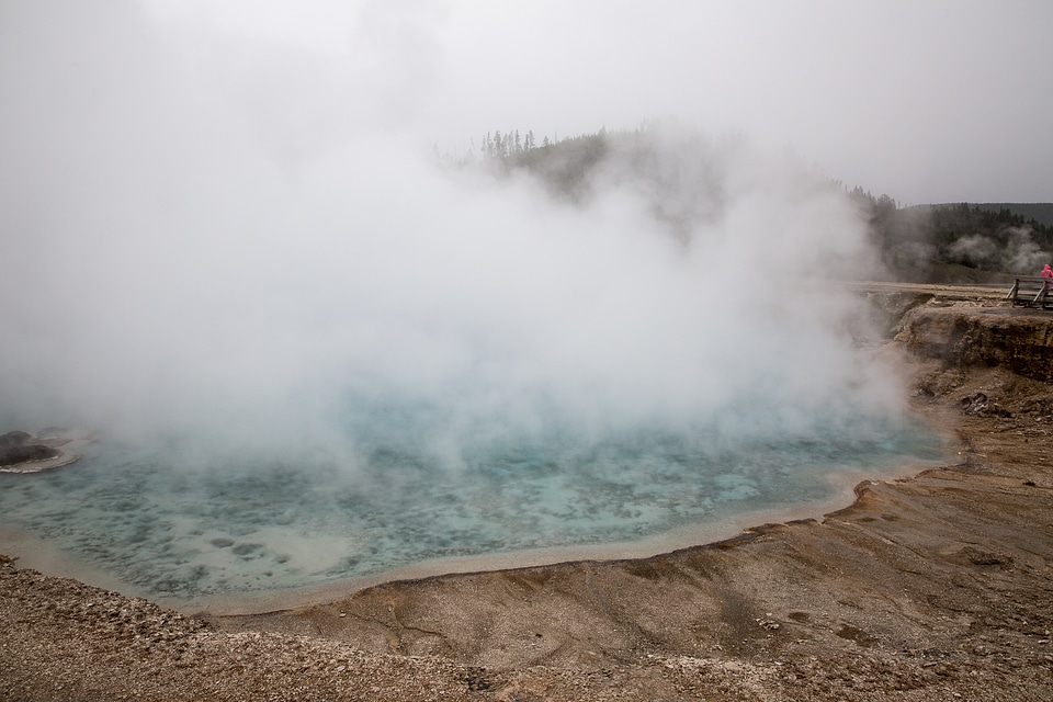 Colorful geyser in Yellowstone National Park
