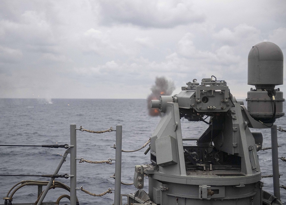 guided-missile cruiser live-fire exercise photo