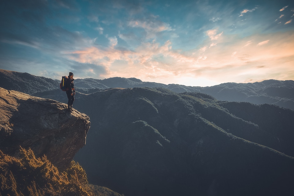 climber in the mountains