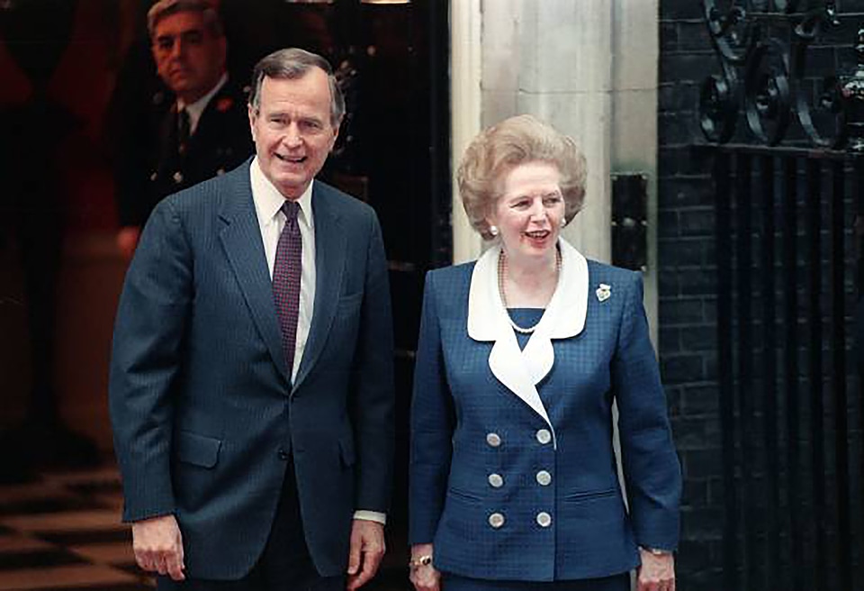 George Bush and Margaret Thatcher