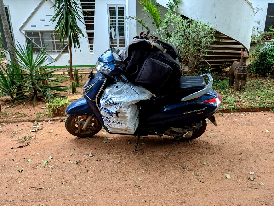 Overloaded delivery scooter