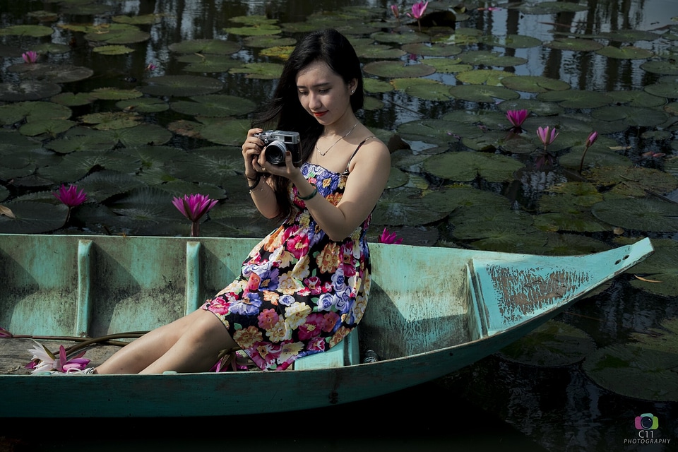 Vietnamese Ladies with digital camera