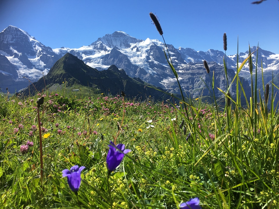Famous Eiger, Monch and Jungfrau mountains