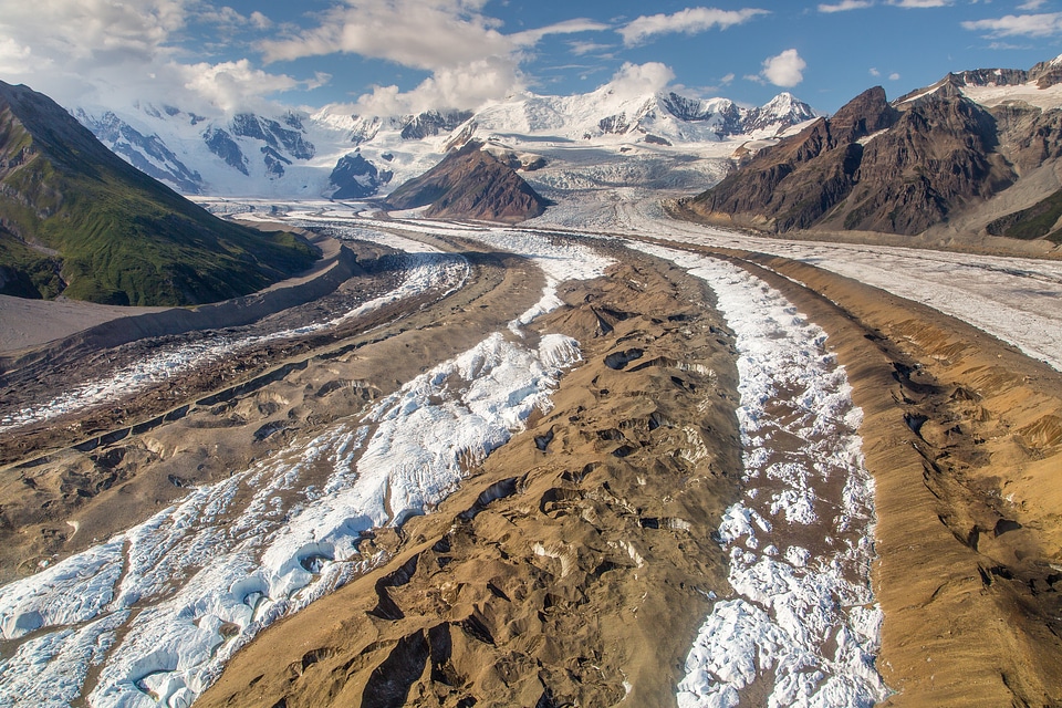 Medial morraines on the Kennicott Glacier photo