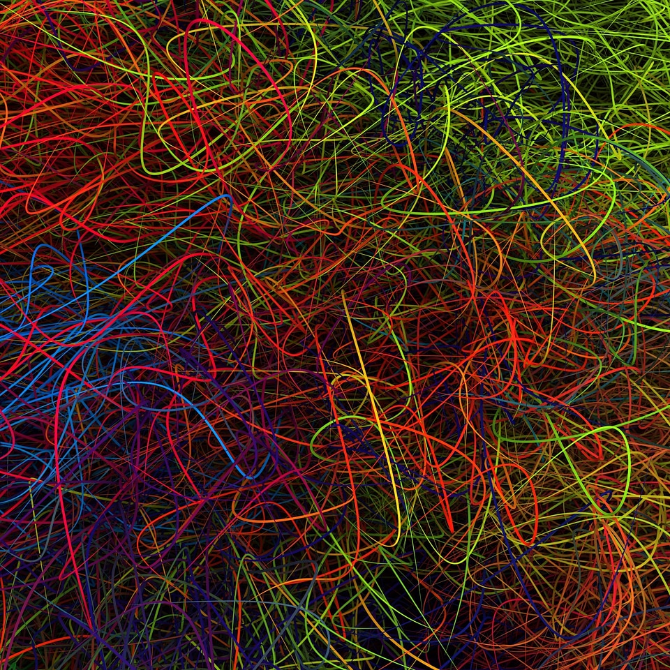 Green Red threads or fur