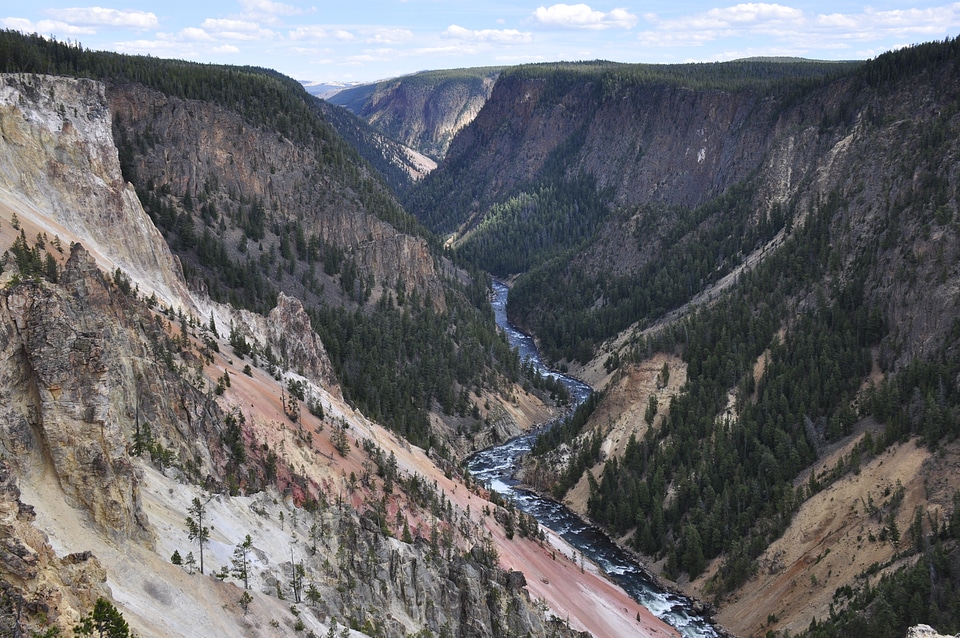 Beautiful summer view of the Lower Falls of the Yellowstone River
