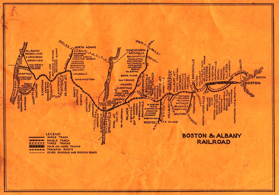 Boston & Albany Railroad map