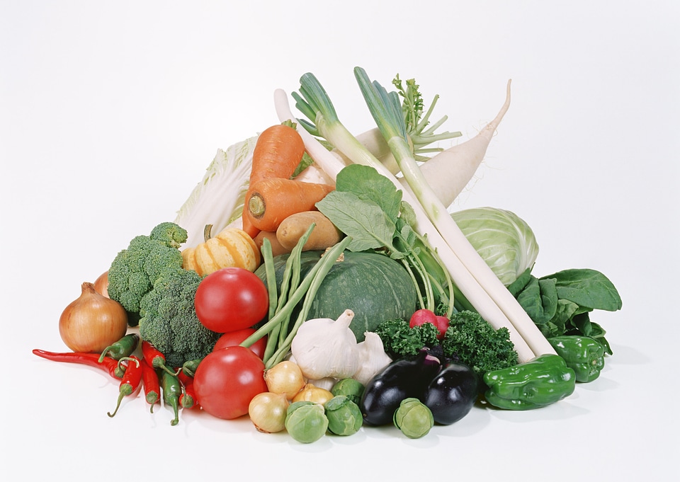 Set of different fresh tasty vegetables