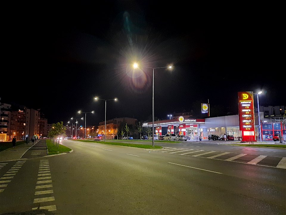 Istočni tranzit (unnamed boulevard) in Obilićevo, Banja Luka, BiH at night (3)