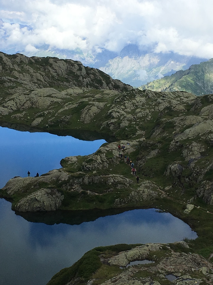 Brevent lake in Chamonix Mont Blanc in France photo