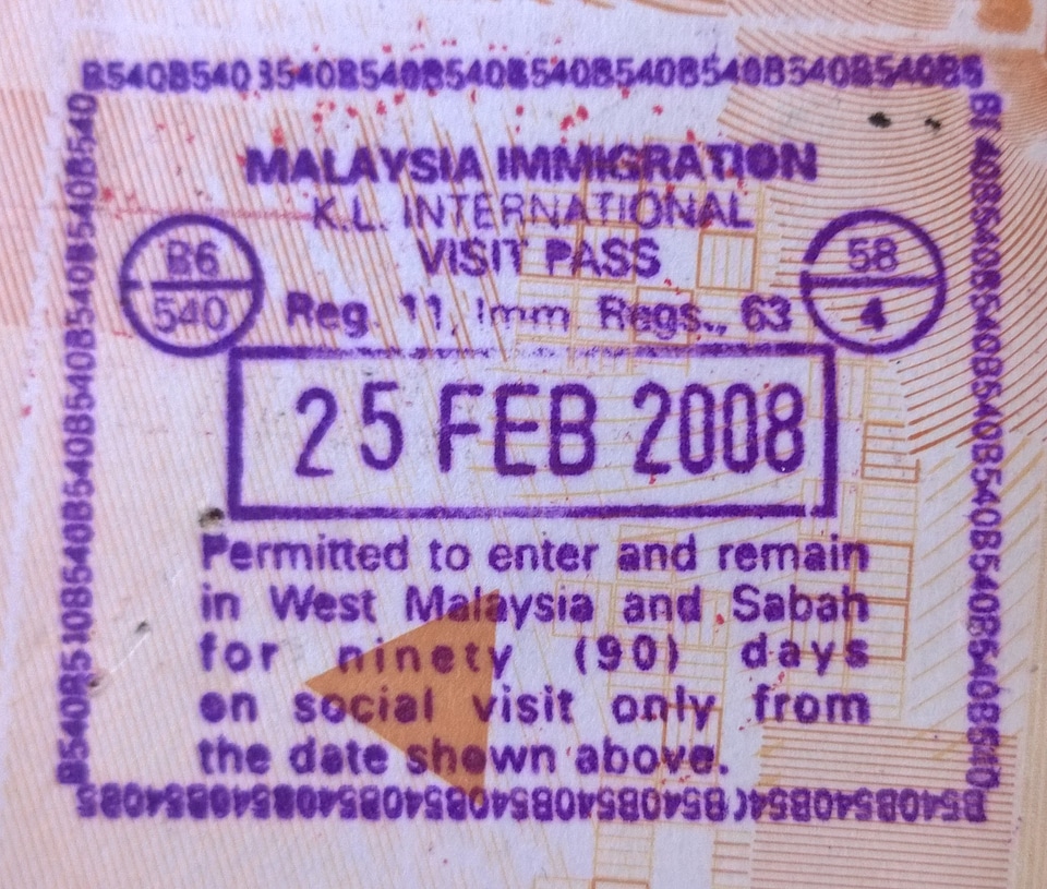 Malaysia visa stamp