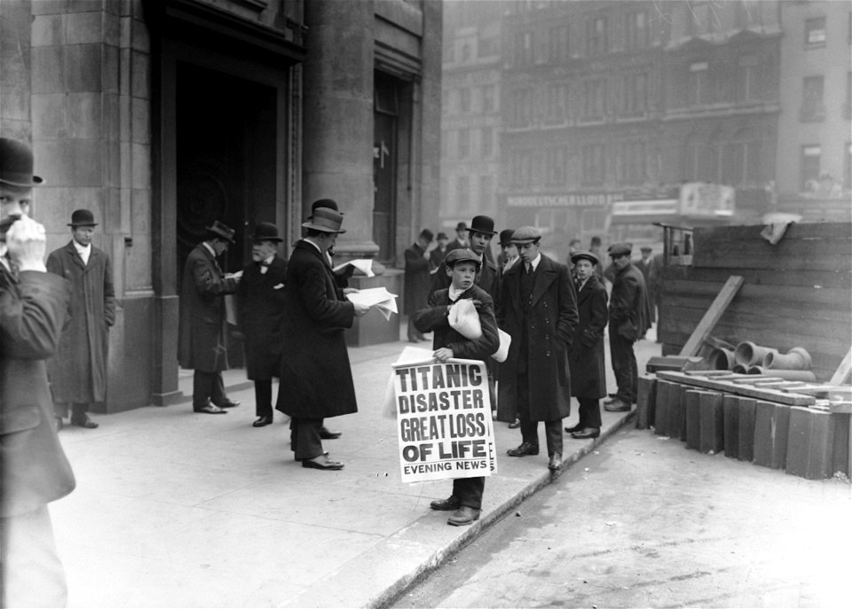 The morning after the Titanic tragedy, 1912