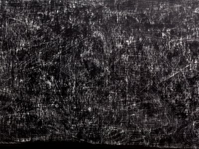 white cardboard painted black with scratches photo