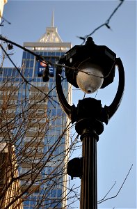 Light post downtown Raleigh photo