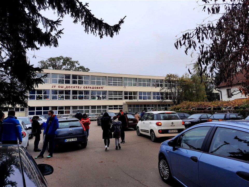 Election day Banja Luka, Novamber 15th 2020 in front of Dositej Obradović elementary school, one of some polling stations in this town