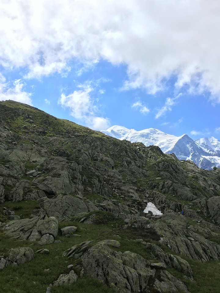 Landscape of the Mont Blanc massif and Chamonix