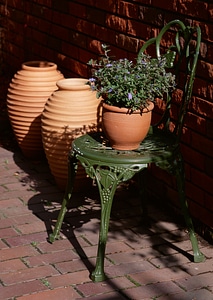 beautiful flower decoration and old chair