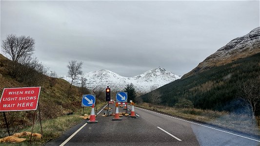 Snow above Rest And Be Thankful, Argyll photo