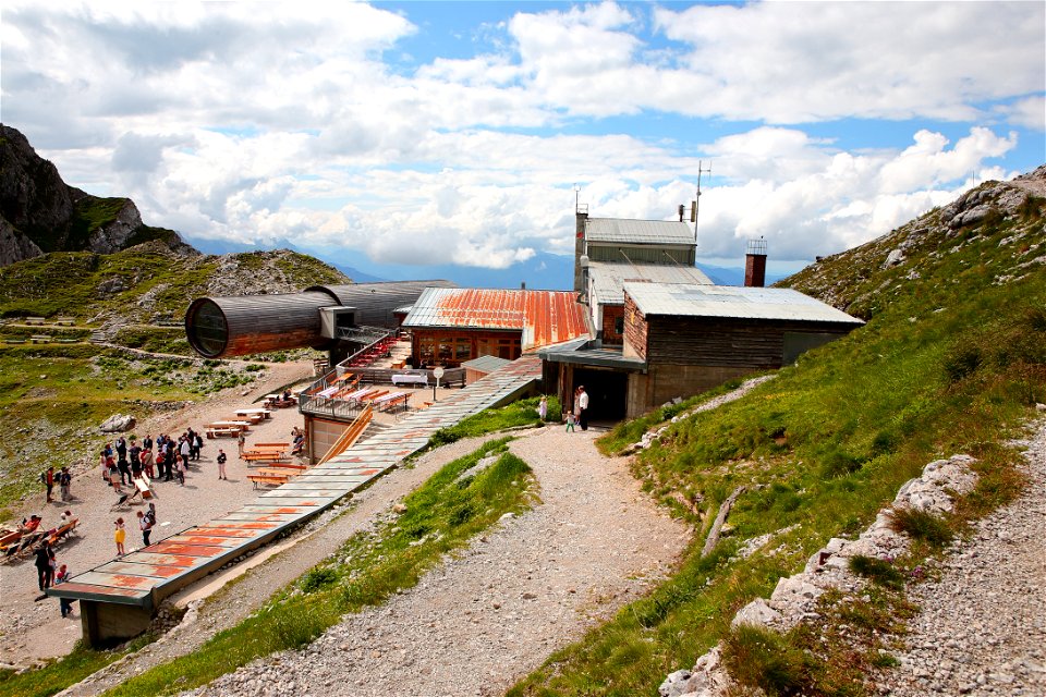 Karwendelbahn Mountain Station at Karwendelspitze in Mittenwald, Bavaria, Germany photo