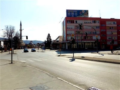 Empty streets in Banja Luka in Corona time in spite of nice spring day photo