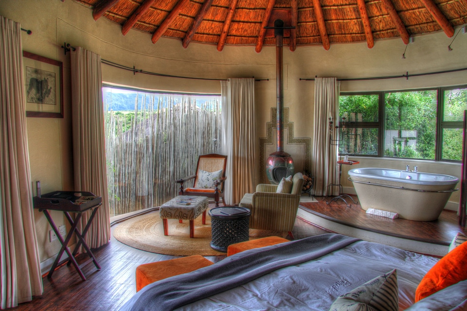 Tourist resort in a woods of Africa