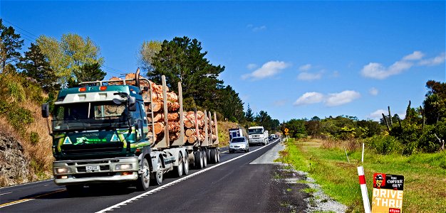 Logging truck on SH1