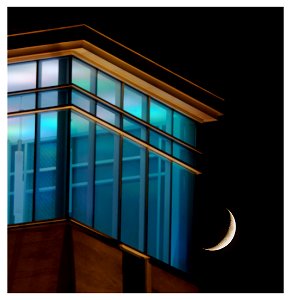composite of moon + goodwin college tower